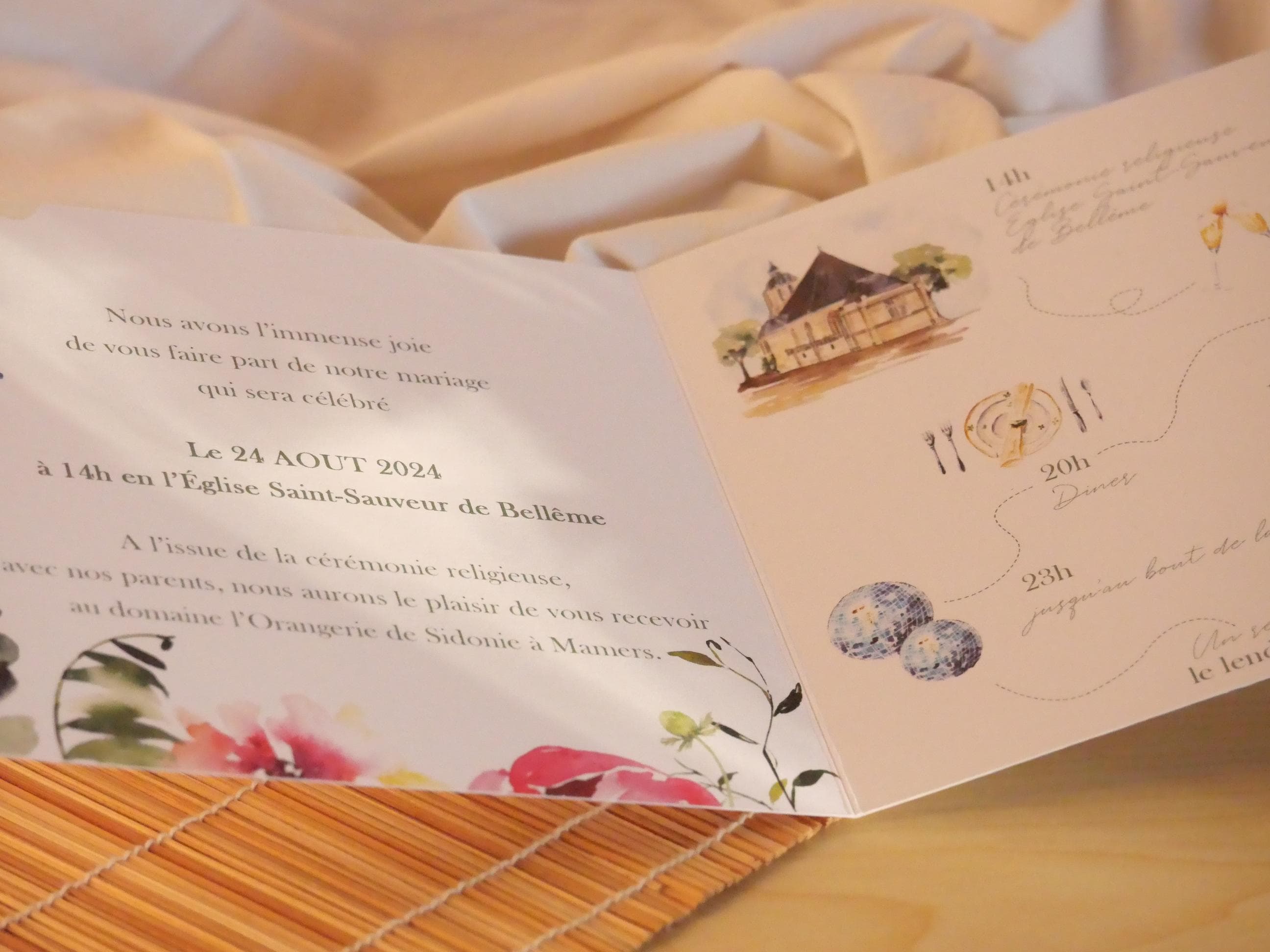 Papeterie de mariage illustrée à l'aquarelle 16